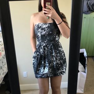 Black and white mini dress
